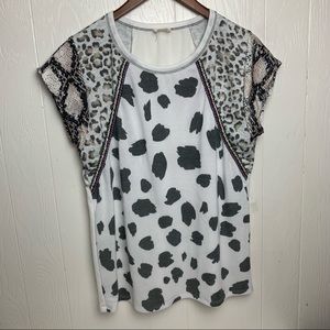 BiBi Cow, Leopard, Snakeskin Print Top S